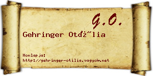 Gehringer Otília névjegykártya